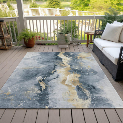 Faerius Graphite Washable Indoor-Outdoor Rug