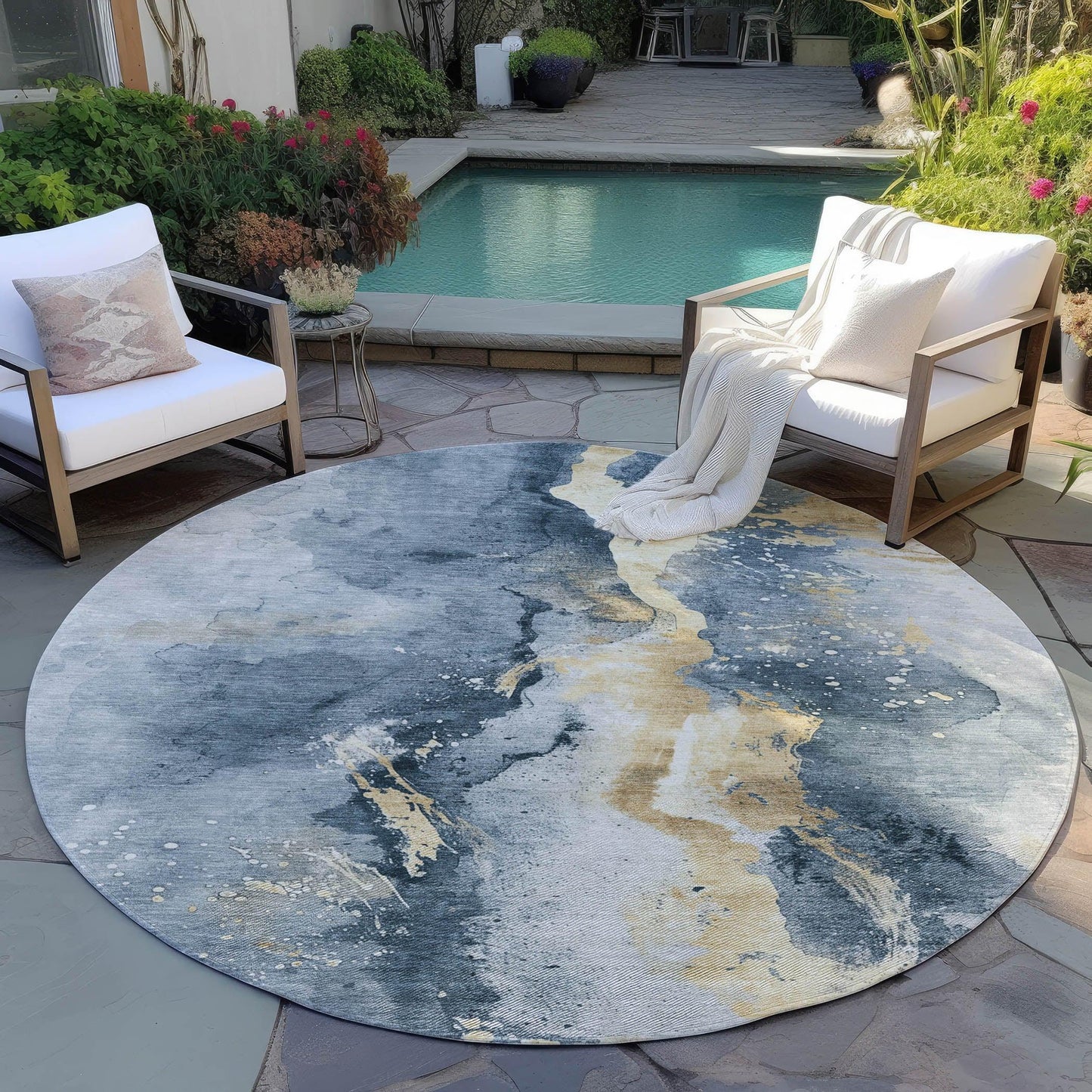 Faerius Graphite Washable Indoor-Outdoor Rug