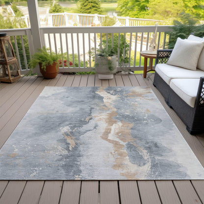 Faerius Gray Washable Indoor-Outdoor Rug