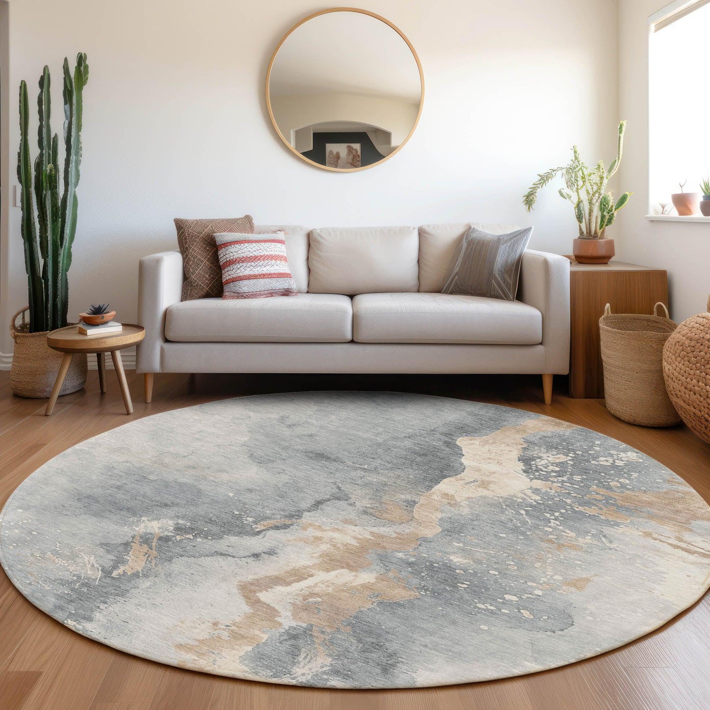 Faerius Gray Washable Indoor-Outdoor Rug