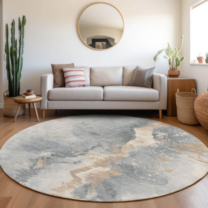 Faerius Gray Washable Indoor-Outdoor Rug