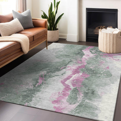 Faerius Green Washable Indoor-Outdoor Rug