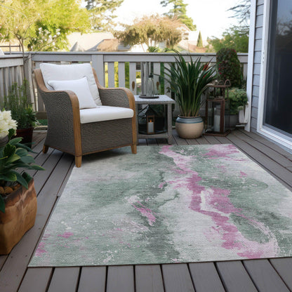 Faerius Green Washable Indoor-Outdoor Rug