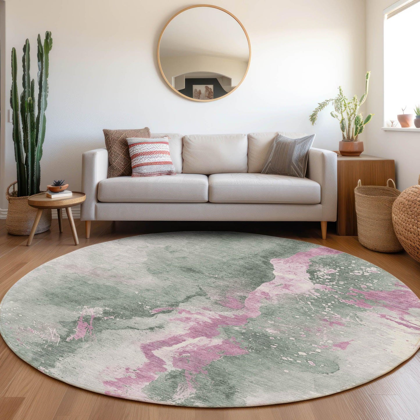 Faerius Green Washable Indoor-Outdoor Rug