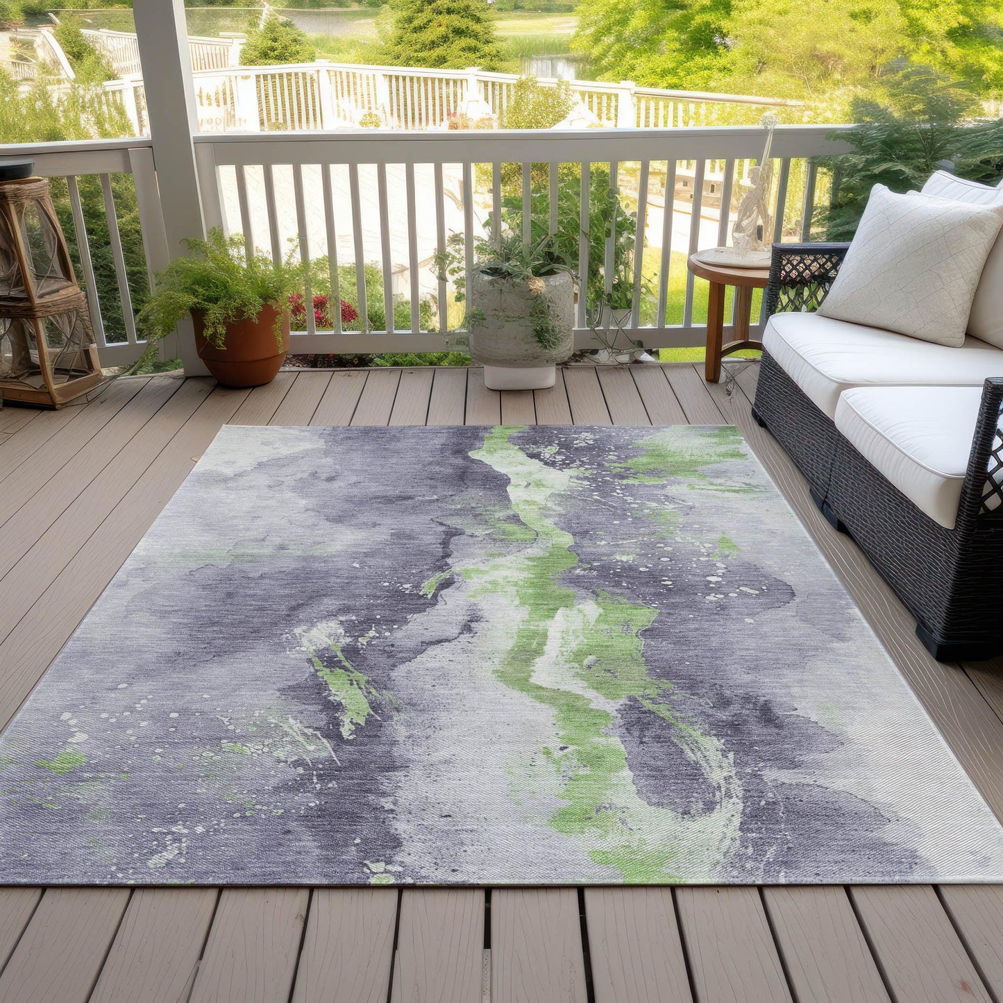 Faerius Purple Washable Indoor-Outdoor Rug