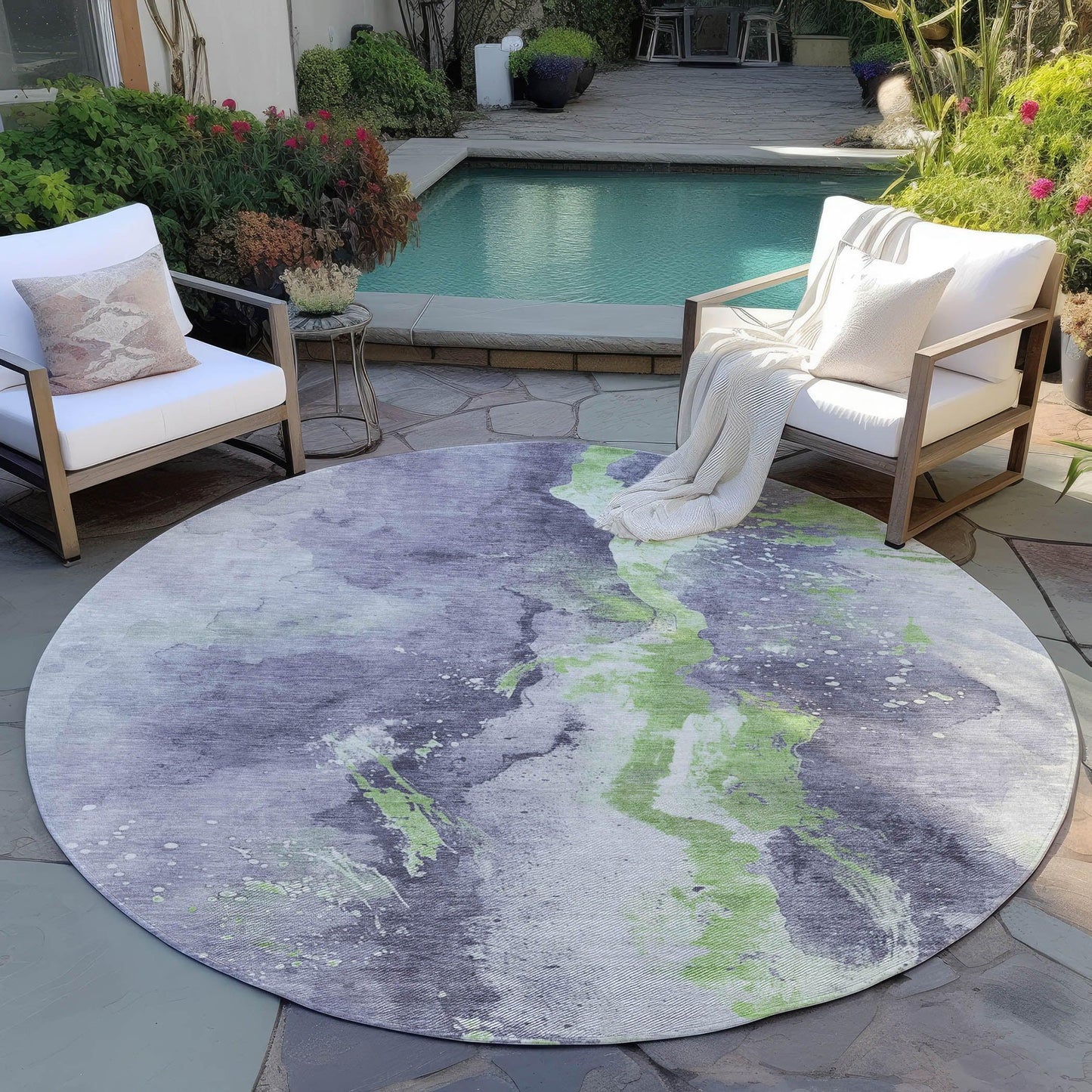 Faerius Purple Washable Indoor-Outdoor Rug