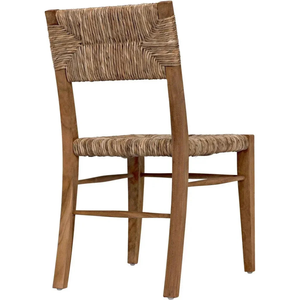 Faley Teak Wood Armless Chair With Woven - LOOMLAN - Noir - Accent Chairs