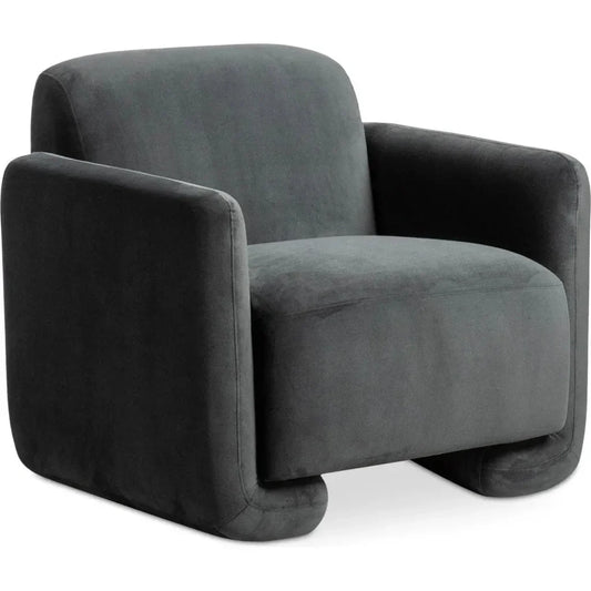Fallon Performance Fabric Dark Grey Accent Arm Chair - LOOMLAN - Moe's Home - Club Chairs