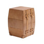 Fargus Handcrafted Brown Leather Stool - LOOMLAN - Peninsula Home - Poufs and Stools
