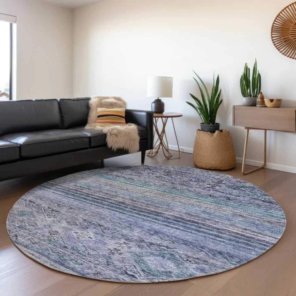 Fariza Blue Washable Indoor - Outdoor Rug - LOOMLAN - LOOMLAN Rugs - Outdoor Rugs