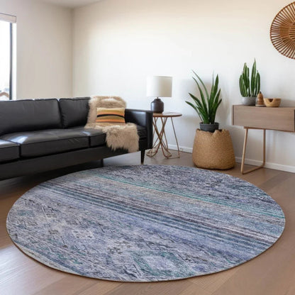 Fariza Blue Washable Indoor - Outdoor Rug - LOOMLAN - LOOMLAN Rugs - Outdoor Rugs