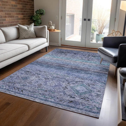 Fariza Blue Washable Indoor - Outdoor Rug - LOOMLAN - LOOMLAN Rugs - Outdoor Rugs