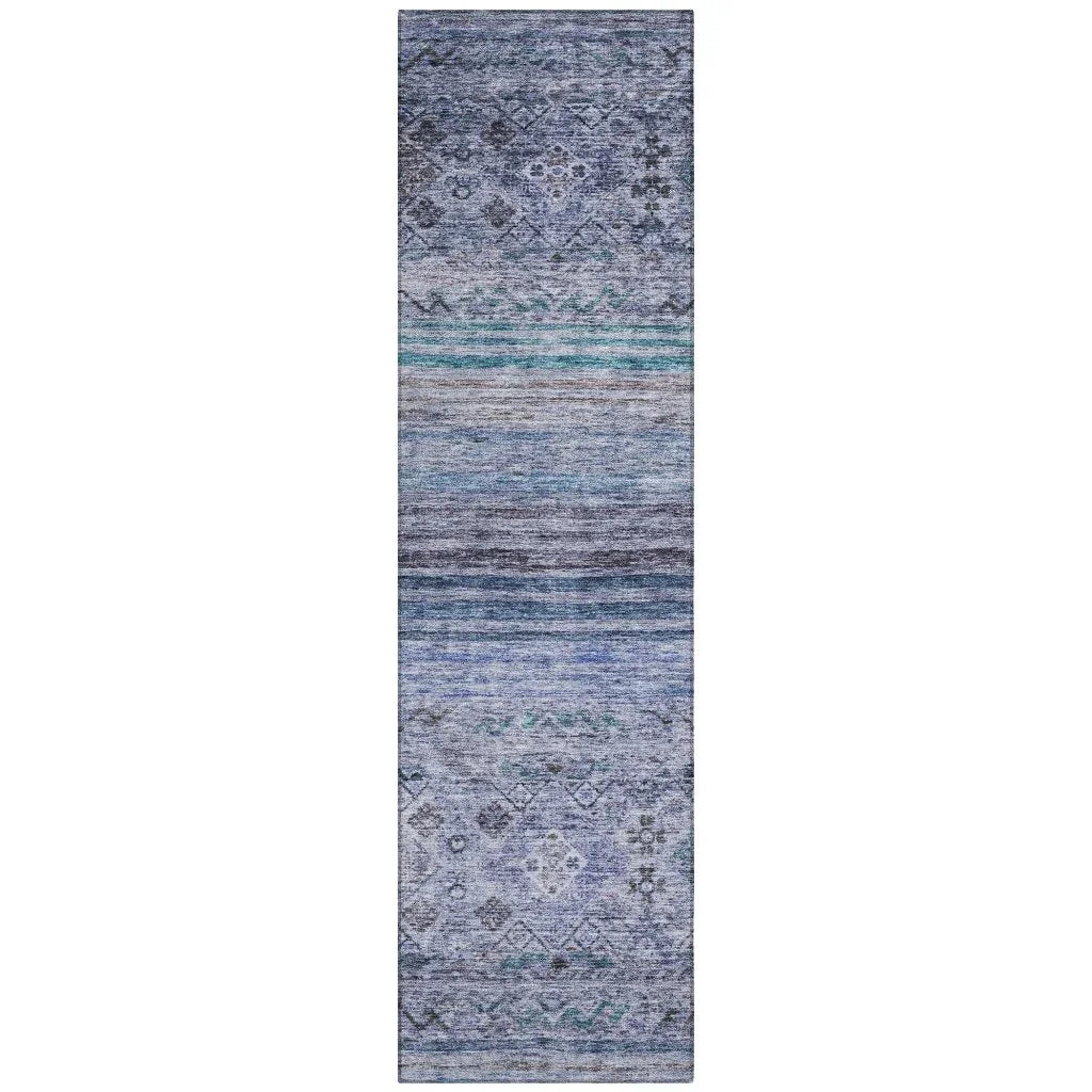Fariza Blue Washable Indoor - Outdoor Rug - LOOMLAN - LOOMLAN Rugs - Outdoor Rugs