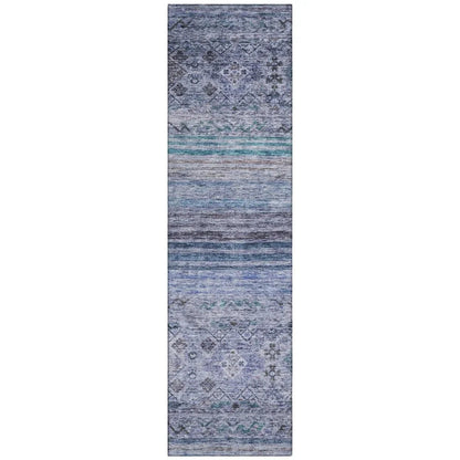 Fariza Blue Washable Indoor - Outdoor Rug - LOOMLAN - LOOMLAN Rugs - Outdoor Rugs