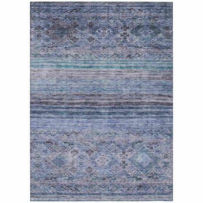 Fariza Blue Washable Indoor - Outdoor Rug - LOOMLAN - LOOMLAN Rugs - Outdoor Rugs