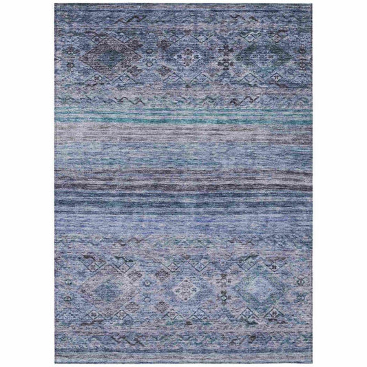Fariza Blue Washable Indoor - Outdoor Rug - LOOMLAN - LOOMLAN Rugs - Outdoor Rugs