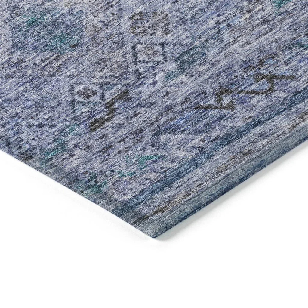 Fariza Blue Washable Indoor - Outdoor Rug - LOOMLAN - LOOMLAN Rugs - Outdoor Rugs