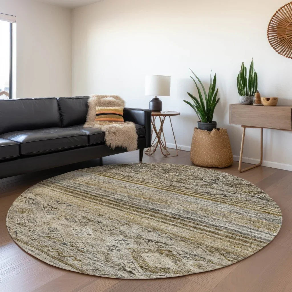 Fariza Brown Washable Indoor - Outdoor Rug - LOOMLAN - LOOMLAN Rugs - Outdoor Rugs