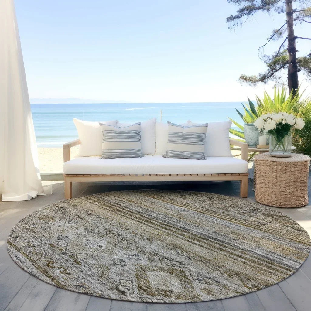 Fariza Brown Washable Indoor - Outdoor Rug - LOOMLAN - LOOMLAN Rugs - Outdoor Rugs