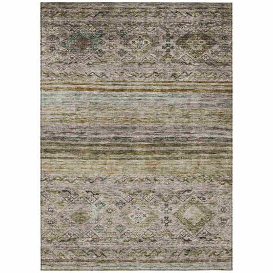 Fariza Brown Washable Indoor - Outdoor Rug - LOOMLAN - LOOMLAN Rugs - Outdoor Rugs