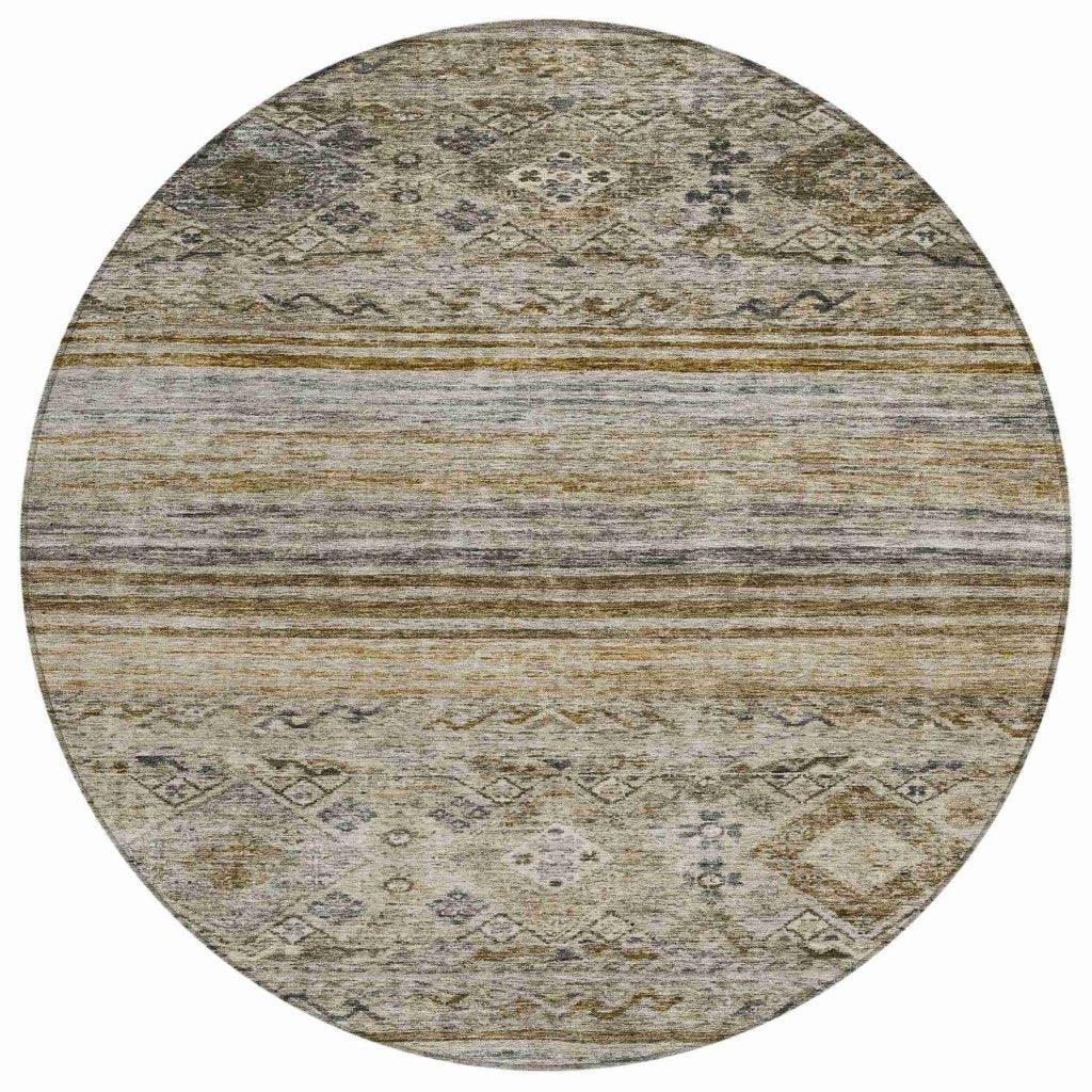 Fariza Brown Washable Indoor - Outdoor Rug - LOOMLAN - LOOMLAN Rugs - Outdoor Rugs