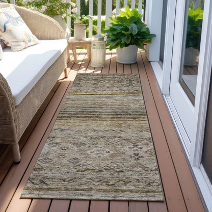 Fariza Brown Washable Indoor - Outdoor Rug - LOOMLAN - LOOMLAN Rugs - Outdoor Rugs