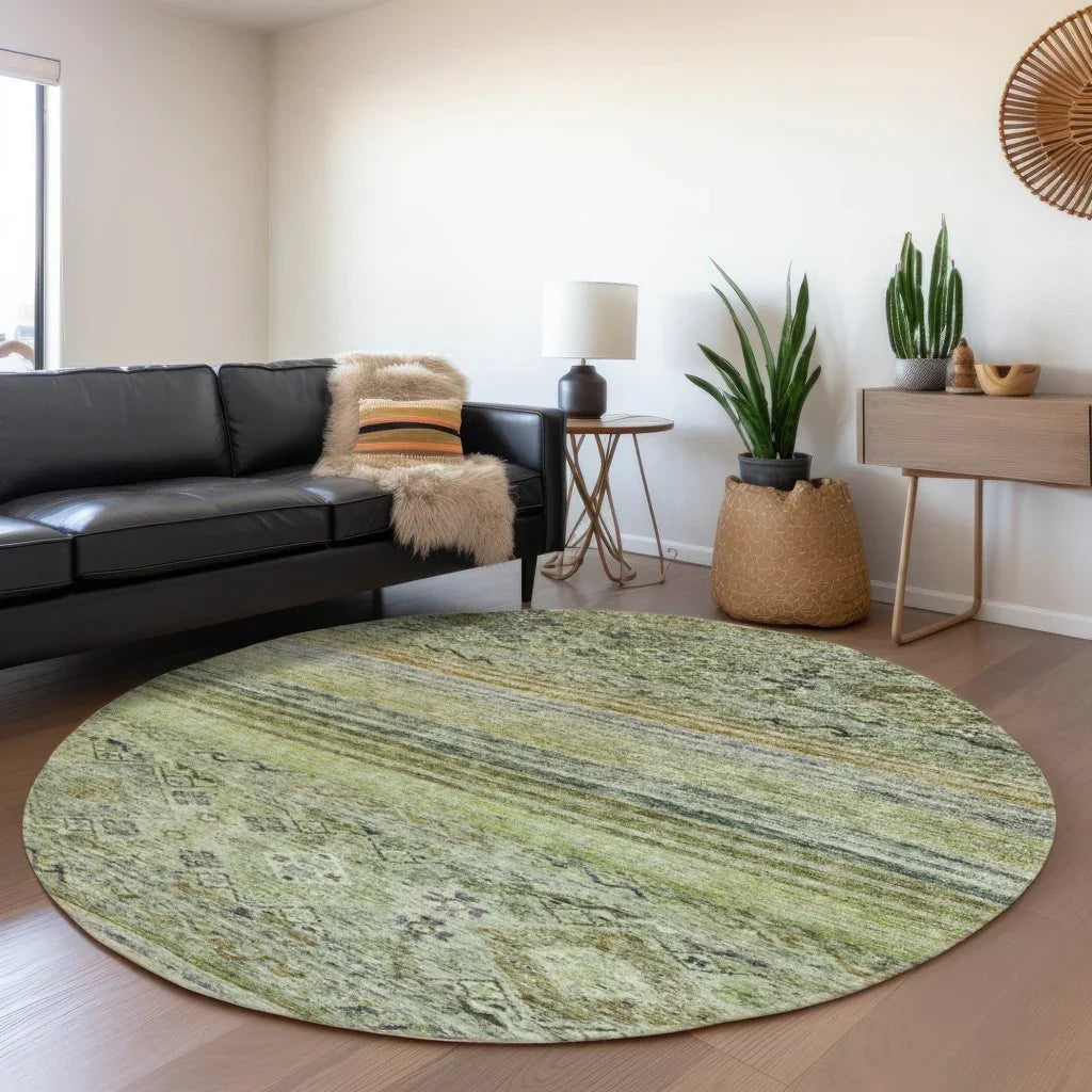 Fariza Green Washable Indoor - Outdoor Rug - LOOMLAN - LOOMLAN Rugs - Outdoor Rugs