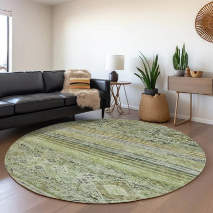 Fariza Green Washable Indoor - Outdoor Rug - LOOMLAN - LOOMLAN Rugs - Outdoor Rugs