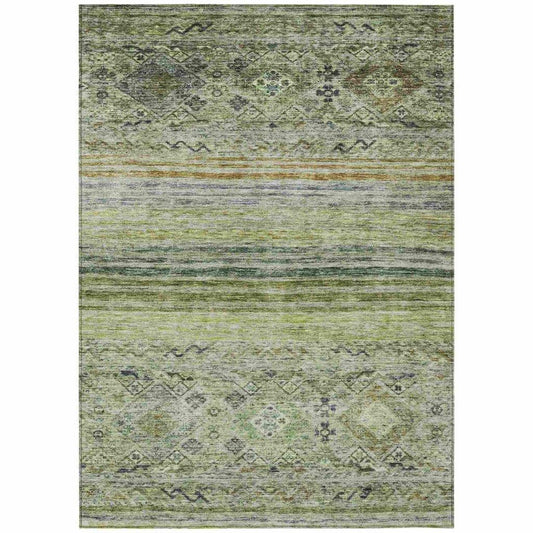 Fariza Green Washable Indoor - Outdoor Rug - LOOMLAN - LOOMLAN Rugs - Outdoor Rugs