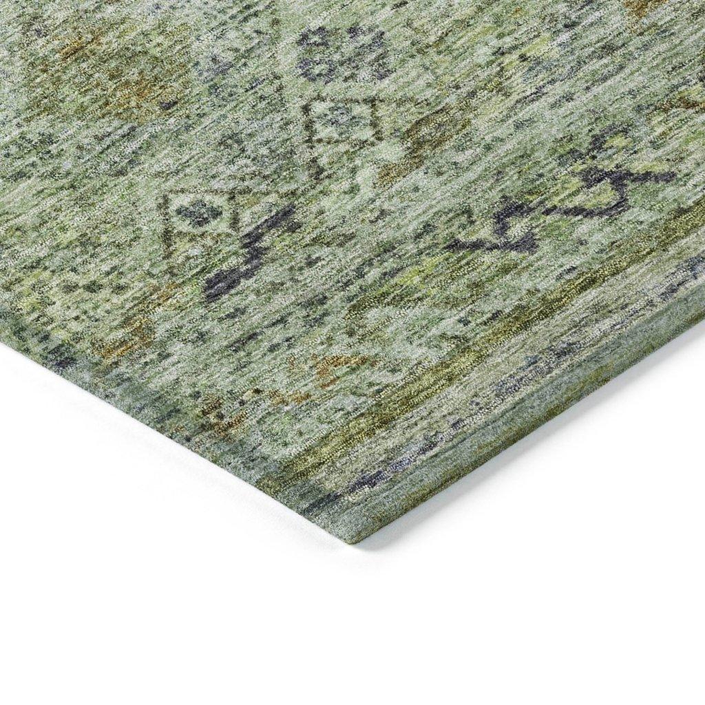 Fariza Green Washable Indoor - Outdoor Rug - LOOMLAN - LOOMLAN Rugs - Outdoor Rugs