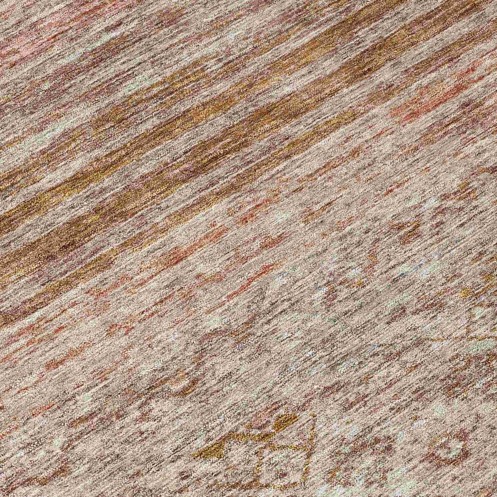 Fariza Orange Washable Indoor - Outdoor Rug - LOOMLAN - LOOMLAN Rugs - Outdoor Rugs