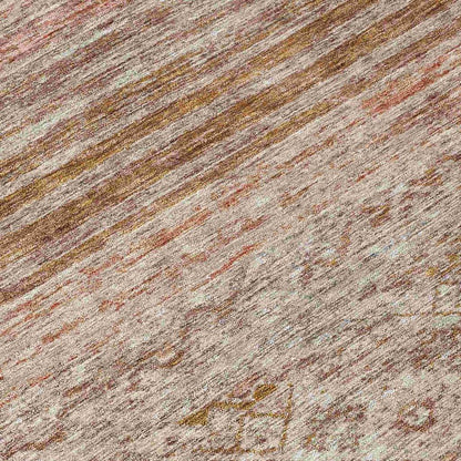 Fariza Orange Washable Indoor - Outdoor Rug - LOOMLAN - LOOMLAN Rugs - Outdoor Rugs