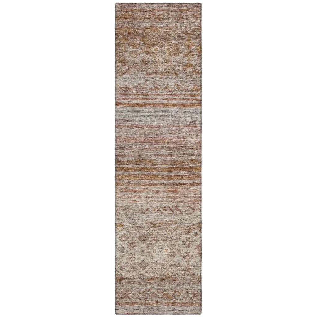 Fariza Orange Washable Indoor - Outdoor Rug - LOOMLAN - LOOMLAN Rugs - Outdoor Rugs