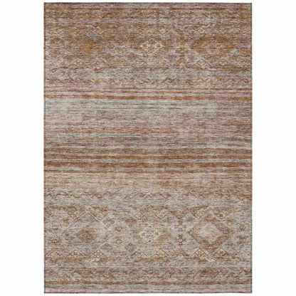 Fariza Orange Washable Indoor - Outdoor Rug - LOOMLAN - LOOMLAN Rugs - Outdoor Rugs