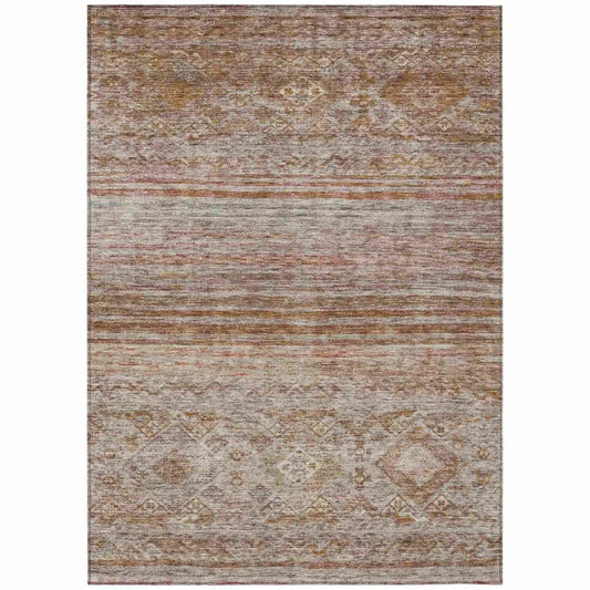 Fariza Orange Washable Indoor - Outdoor Rug - LOOMLAN - LOOMLAN Rugs - Outdoor Rugs