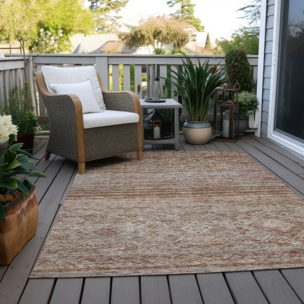 Fariza Orange Washable Indoor - Outdoor Rug - LOOMLAN - LOOMLAN Rugs - Outdoor Rugs