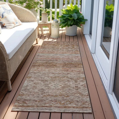 Fariza Orange Washable Indoor - Outdoor Rug - LOOMLAN - LOOMLAN Rugs - Outdoor Rugs