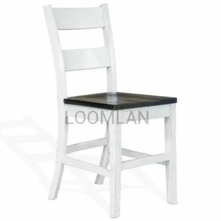 Farmhouse Ladderback Barstool Wood Seat - LOOMLAN - Sunny D - Bar Stools