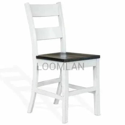 Farmhouse Ladderback Barstool Wood Seat - LOOMLAN - Sunny D - Bar Stools