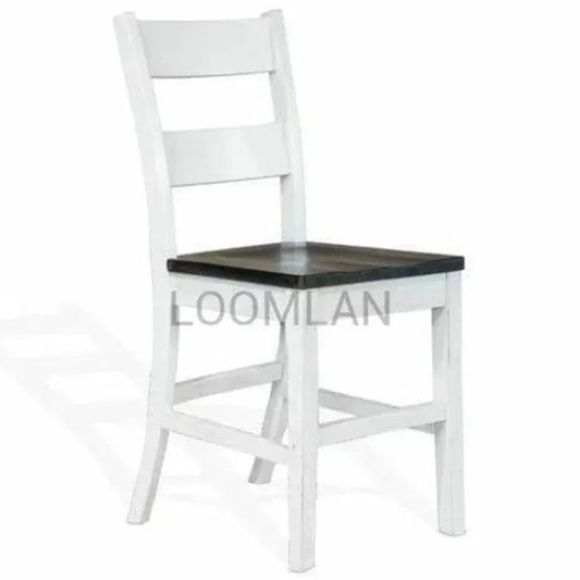 Farmhouse Ladderback Barstool Wood Seat - LOOMLAN - Sunny D - Bar Stools