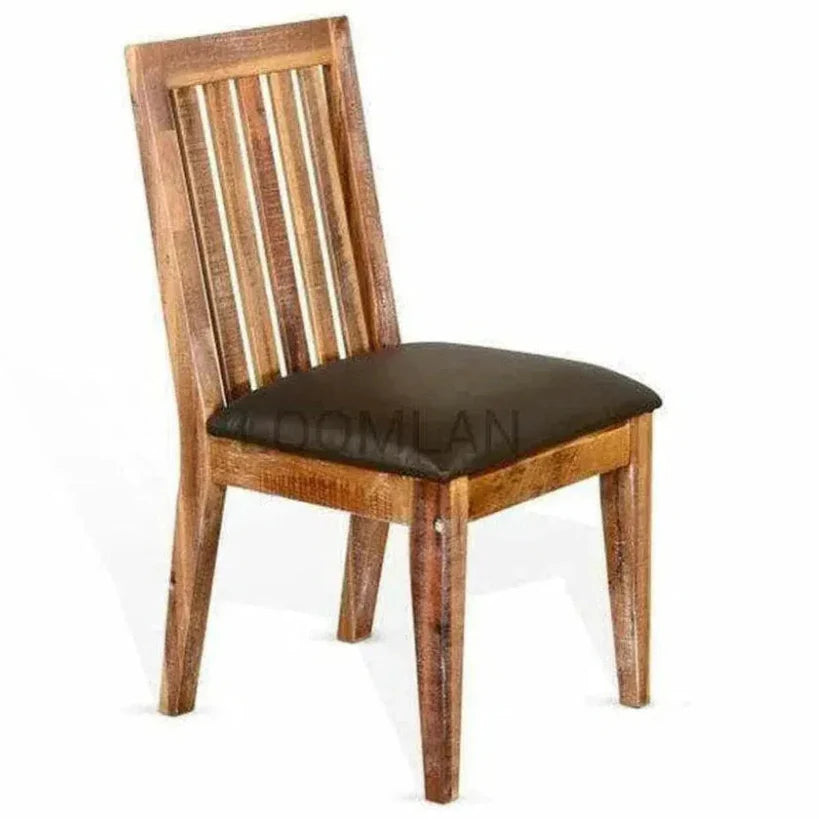 Farmhouse Slatback Chair with Cushion Seat - LOOMLAN - Sunny D - Dining Chairs