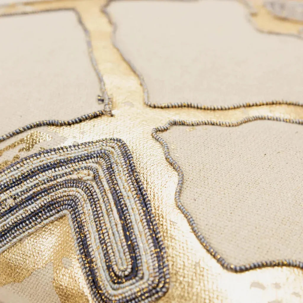 Farro Gold Metallic Pillow With Insert - LOOMLAN - LOOMLAN - Throw Pillows