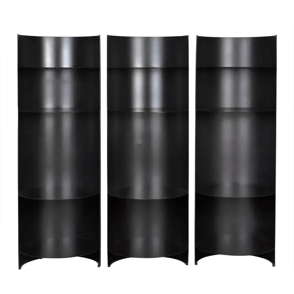 Fassbender Steel Black Etagere (Set of 3)-Etageres-Noir-LOOMLAN