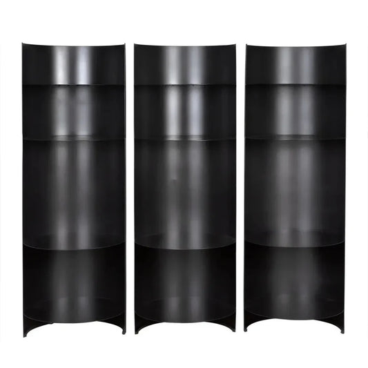 Fassbender Steel Black Etagere (Set of 3)-Etageres-Noir-LOOMLAN