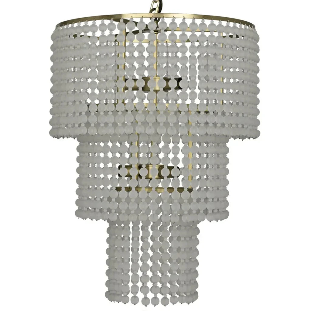 Fatima Metal & Glass Chandelier Antique Brass - LOOMLAN - Noir - Chandeliers