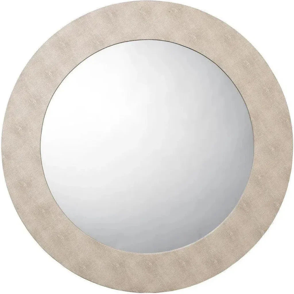 Faux Shagreen Chester Round Wall Mirror - LOOMLAN - Jamie Young - Wall Mirrors