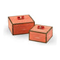 Faux Shagreen Wrapped Coral Box (Set of 2) - LOOMLAN - Wildwood - Boxes & Bowls