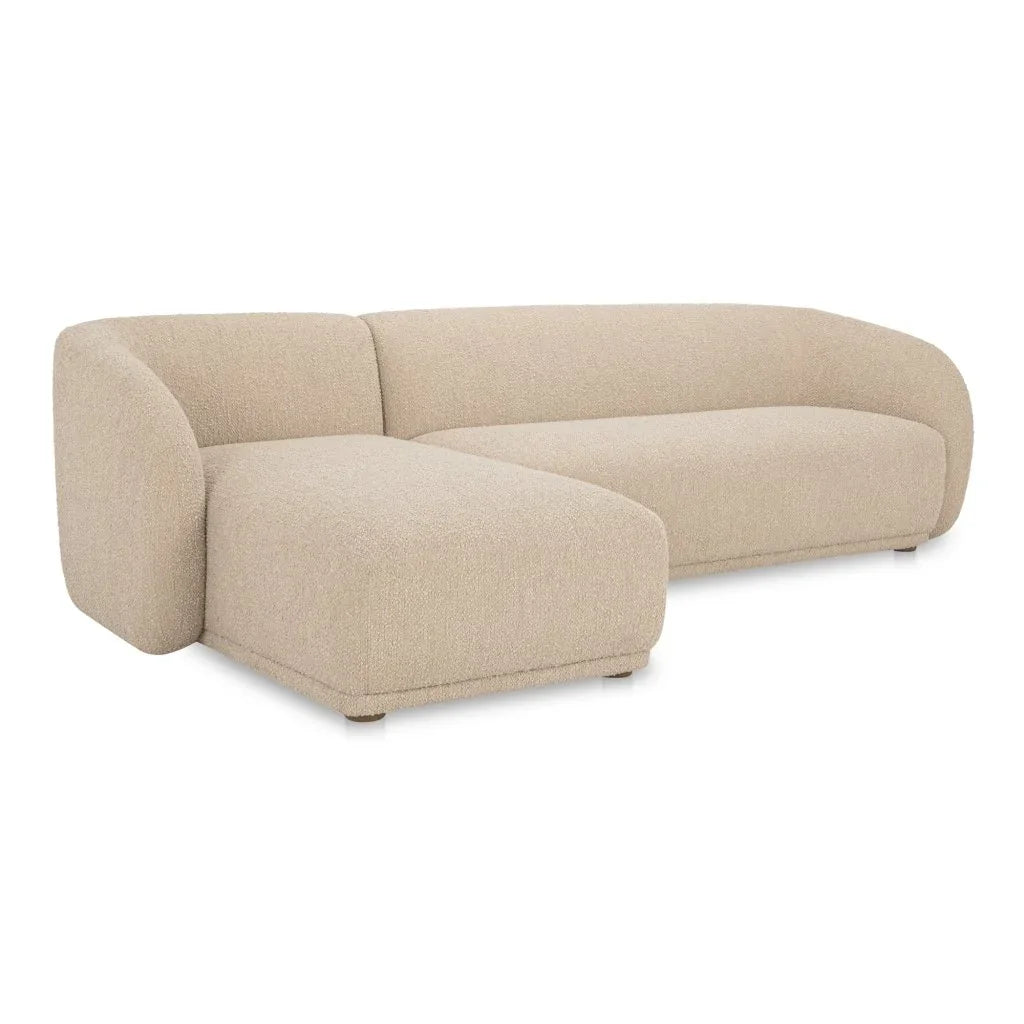Faye Boucle Fabric Sectional Sofa-Modular Sofas-Moe's Home-LOOMLAN