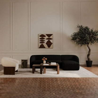 Faye Boucle Fabric Sectional Sofa-Modular Sofas-Moe's Home-LOOMLAN