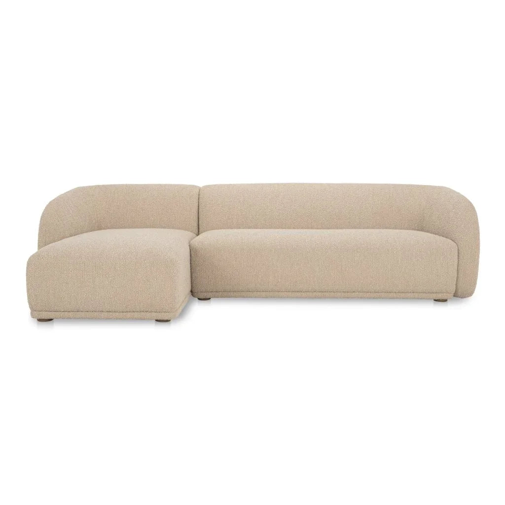 Faye Boucle Fabric Sectional Sofa-Modular Sofas-Moe's Home-Left Facing-Beige Boucle-LOOMLAN